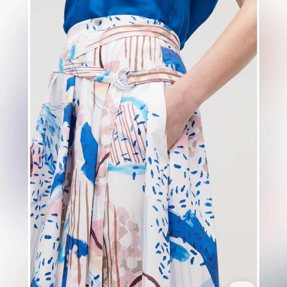 COS Midi Skirt Abstract Print Asymmetrical Artsy Unique Size 2